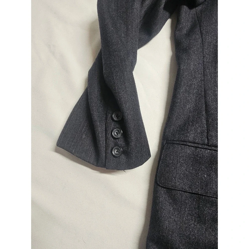 Norman Hilton Connollys Mens 42L Pinstripe Blazer‎ Charcoal Gray 2 Button Jacket